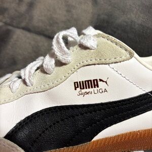Puma Super Liga White and Black Sneakers Women’s